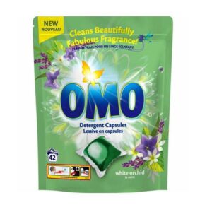 قرص ماشین لباسشویی اومو OMO رایحه گل ارکیده سفید بسته 42 عددی