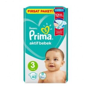 پوشک پریما پمپرز ترک آوانتاژ شماره ۳ (۶۲ عددی)