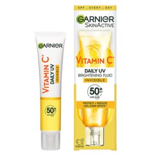 فلوئید ضد آفتاب بی رنگ ویتامین سی گارنیر حاوی spf50 حجم ۴۰ میل