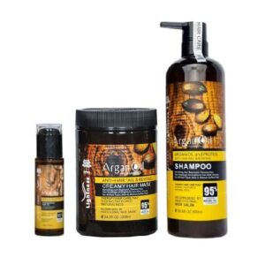 پک شامپو، ماسک مو و روغن آرگان بدون سولفات لایتنس اسلواکی اصل دارای هولوگرام (حجم ۹۰۰ + ۱۰۰۰ + ۱۰۰ میل)