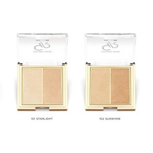 هایلایتر دوتایی سو گلو SO GLOW گلدن رز | روشن‌کننده کنار براق‌کننده برای درخشش ملایم و طبیعی